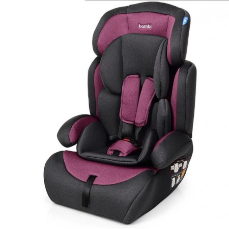 Автокресло детское, Bambi M 3546 Pink Gray, автокресло и бустер 2 в 1, вес ребенка 9-36 кг (группа 1-2-3)