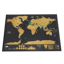 Скретч карта мира Deluxe World Travel Map черная  82,5 x 59,4 см