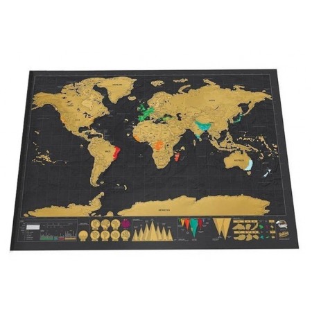 Скретч карта мира Deluxe World Travel Map черная  82,5 x 59,4 см