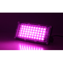 Ультрафиолетовый Фито прожектор для растений и рассады 50Вт 50LED Фито Лампа 210х92 мм. (БЕЗ ПРОВОДА)