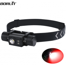 Cветодиодный налобный фонарь BORUiT YHX-1417  1*L2 +2*XPE красный свет USB Type-C  8-Режимов света Головной фонарь для охоты, кемпинга, рыбалки
