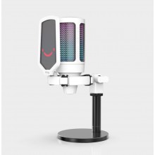 Конденсаторный игровой микрофон FIFINE A6W RGB Ampligame для ПК PS4 PS5 MAC с поп-фильтром Shock Mount & Gain Control Белый Конденсаторный игровой микрофон FIFINE A6W RGB Ampligame для ПК PS4 PS5 MAC с поп-фильтром Shock Mount & Gain Control Белый