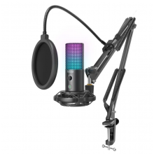 Конденсаторный игровой микрофон FIFINE T669 Pro3 RGB для ПК PS4 PS5 MAC с поп-фильтром Shock Mount & Gain Control Конденсаторный игровой микрофон FIFINE T669 Pro3 RGB для ПК PS4 PS5 MAC с поп-фильтром Shock Mount & Gain Control