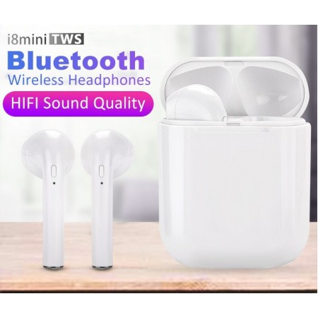Наушники беспроводные HBQ I8s mini tws блютуз Bluetooth White