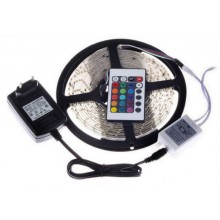 Светодиодная RGB LED лента 3528 300 5м IP68 с пультом и блоком питания 