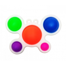 Игрушка антистресс 2в1 Брелок Симпл Димпл Simple Dimple Краб 17*12,5*3 см, белый