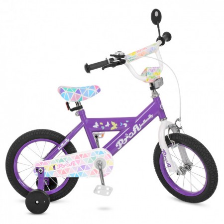 Детский велосипед Profi butterfly 14 Фиолетовый 