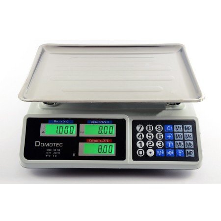 Весы торговые Domotec 50kg/5g MS 208 6V встроенный 6V аккумулятор