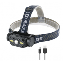 Cветодиодный налобный фонарь BORUiT B34 XM-L2 + 2*COB LED USB-подзарядка для охоты, кемпинга, рыбалки (красный свет)