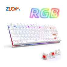 Клавиатура игровая Механическая Проводная ZUOYA X51 87 с RGB-подсветкой Anti Ghosting (Red Switch) Белая Клавиатура игровая Механическая Проводная ZUOYA X51 87 с RGB-подсветкой Anti Ghosting (Red Switch) Белая